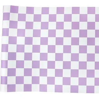 Yangpanel Selbstklebendes Tapete Lila & Weiß Mosaik Karo Peel-and-Stick Wandverkleidung 44,5x1000cm Geometrisch Tapeten Wasserdicht Vinyl-Verkleidung Roll for Küche Wohnzimmer Badezimmer Kabinett