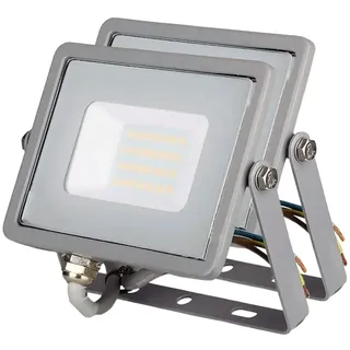 ZONE LED SET - LED Strahler Außen, 20W, 4000K Neutralweiß, 1600 Lumen, IP65, LED Fluter, Wasserdicht Scheinwerfer, Aussenleuchte, Außenstrahler für Garten, Garage, Hinterhof, Türen, Flur (2-er Pack)