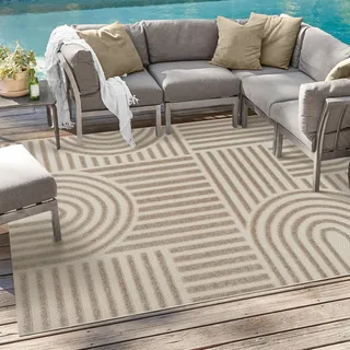 Sanat Teppich »Berlin« rechteckig 6 mm Höhe In -und Outdoor geeignet, Außenbereich, Terrasse, Balkon, auch Läufer, beige