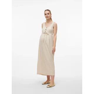 MAMA LICIOUS Trägerkleid Sommerkleid Unifarben Beige 34