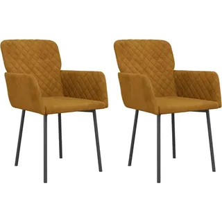 vidaXL Esszimmerstühle 2 Stk. Braun Samt - Braun