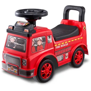 VEVOR Aufsitzauto für Kleinkinder, Alter 1–3, Ride Racer, Aufsitzspielzeug für Kleinkinder zum Sitzen und Stehen, klassisches Aufsitzauto für Kinder mit Musiklenkrad und Stauraum unter dem Sitz, Aufsitzspielzeug für Jungen und Mädchen, rot
