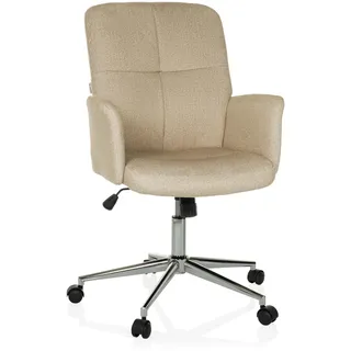 hjh OFFICE Moderner Home-Office Stuhl SOLAO 400 Schreibtischstuhl Drehstuhl mit Rollen, Wippfunktion, höhenverstellbar, gepolstert, Beige