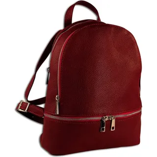 toscanto Damen Cityrucksack Leder Dunkelrot