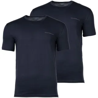 T-Shirt EMPORIO ARMANI "T-Shirt CORE LOGOBAND 2er Pack", Herren, Gr. L, blau, Obermaterial: 95% Baumwolle CO. 5% Elasthan EL., Shirts T-Shirt