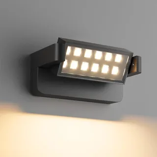 Aipsun 24W Außenwandleuchte Außenlampe, LED Wandleuchte Innen/Außen Wandlampe mit Schwenkbares LED-Panel, IP65 aussenlampe wand, Warmweiß außenleuchte 3000K für Garten Haustür Terrasse, Schwarz