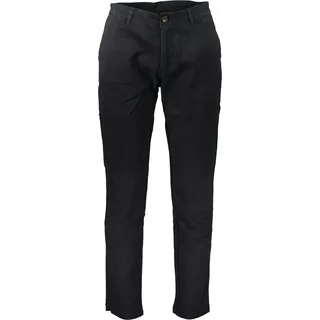 Elegante Herrenhose Schwarz - Slim Fit, 4 Taschen, Stilvolle Details - Schwarz