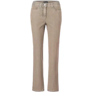 Regular-fit-Jeans GOLDNER "Kurzgröße Denimhose mit Stretchkomfort", Damen, Gr. 26, K-Gr, beige, Obermaterial: 78% Baumwolle CO. 20% Polyester PES. 2% Elasthan EL., normal, Jeans Regular-fit-Jeans, Ohne