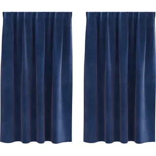 vidaXL Verdunkelungsvorhänge 2 stk. Dunkelblau 140 x 175 cm Samt - Blau