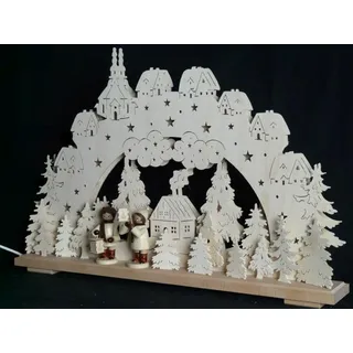 Schwibbogen el. Beleuchtet mit Laternenkinder in Natur b x h= 70x43cm NEU