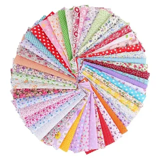 100pcs Square Patch Arbeit Baumwolle druckte verschiedene Muster -Kleidungszubehör für DIY -Nähen gedruckt