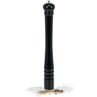 Relaxdays Salz- und Pfeffermühle XXL Gewürzmühle, Holz, Keramikmahlwerk, manuell, HxD: 51,5 x 6 cm, klassisch, schwarz