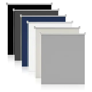 Verdunkelungsrollo ohne Bohren Hellgrau B80 x H130cm - Klemmfix Rollo für Fenster