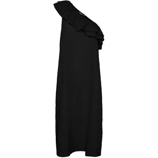 PIECES Damen Pclara One Shoulder Midi Dress Bc, Schwarz, L