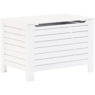 SYFAXTM Truhe mit Deckel RANA Weiß 80x49x54 cm Massivholz Kiefer - Weiß