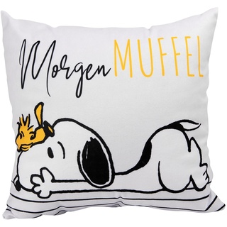 United Labels The Peanuts Dekokissen Snoopy - Morgenmuffel - Zierkissen Kopfkissen 30 x 30 cm