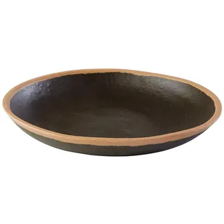 APS 84576 Teller CROCKER, Ø 20,5 cm, Höhe 3 cm, 0,5 Liter, Melamin, braun mit hellbraunem Rand