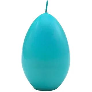 Dekohelden24 Osterkerze 8 x 8 x 12 cm hellblau/silber