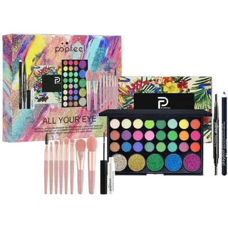 FantasyDay Xmas Make-Up Sets Adventskalender 2025 Multifunktions Kosmetik Schminkkoffer Mädchen Makeup Geschenkset - Schminke Kit mit Lidschatten Palette Lippenstift Concealer Puder Rouge Mascara