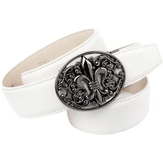 Anthoni Crown Damengürtel Leder weiß 85