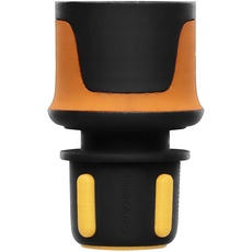 Fiskars Schlauchanschluss, Universalgröße, Ø 9 mm (3/8"), SoftGrip-Kontaktpunkte, 30 g, Schwarz/Orange/Gelb, FLOW, 1027071