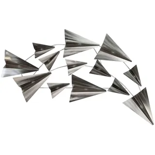 Kunstloft Wanddeko Silber 126/54 cm , Silberfarben , Metall , 3.75x54x5 cm , Bilder & Rahmen, Wanddeko