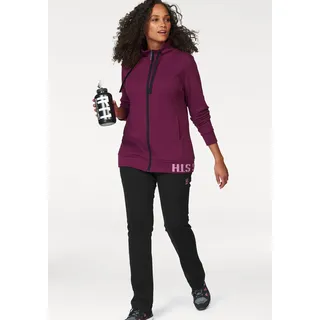 Jogginganzug H.I.S, Damen, Gr. 52, lila (beere), Obermaterial: 50% Baumwolle, 50% Polyester, unifarben, bequem, Sportanzüge Jogginganzug, Große Größen