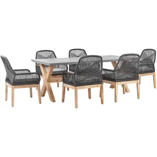 Beliani Olbia Set 6-tlg. Grau/Schwarz