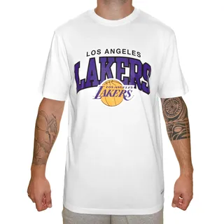 Mitchell & Ness NBA Hardwood Classics Team Arch T-Shirt - Los Angeles Lakers, Weiß, S