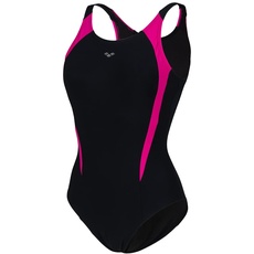 Bild von Damen Women's Bodylift Swimsuit Lola U Back Panel Badeanz ge, Black-rose Violet, 40 EU