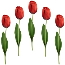 Bild Kunstblume »Real Touch Tulpen«, 5er Set künstliche Tulpenknospen, Kunstblumen, Stielblume, rot