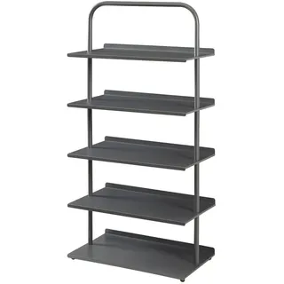 [en.casa] Schuhregal Poytya , Anthrazit , Metall , 60x119x32 cm , Garderobe, Schuhaufbewahrung, Schuhregale