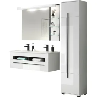 INOSIGN Badmöbel-Set »Cantara, Bad im modernen Design, 3-teiliges Badezimmer« Set, 3 Stk. tlg., weiß