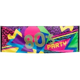 Boland Dekorationsbanner 80er Party 74 x 220 cm Bunt