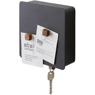 Yamazaki TOWER Magnetischer Schlüsselkasten, schwarz, Stahl, minimalistisch, 15.8 x 5.5 x 15.8 cm