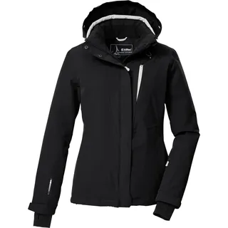 KILLTEC Damen Skijacke/Funktionsjacke mit abzippbarer Kapuze und Schneefang KSW 25 WMN SKI JCKT, schwarz, 40,