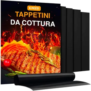 Avilia Silikon-Matten für BBQ und Backofen, rechteckig, antihaftbeschichtet, wiederverwendbar, ideal für Fleisch, Gemüse, Fisch, leicht zu reinigen, anpassbar an Backbleche und Grills, 40 x 33 cm, aus