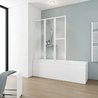 Schulte Badewannenaufsatz Komfort 3-tlg. Kunstglas Alpinweiß 140 cm x 126,8 cm