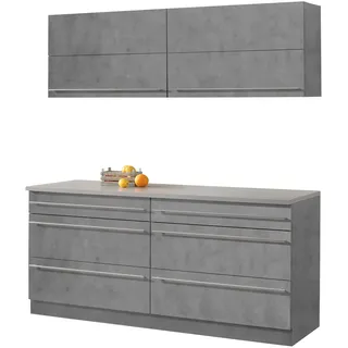 WIHO KÜCHEN Küchenzeile Chicago 180 cm grau