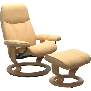 Stressless Fußhocker "Consul" mit Classic Base, Gestell Eiche, gelb