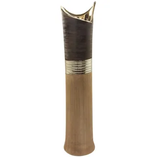 Gilde Bodenvase - Keramikvase - Deko Wohnzimmer - braun/Champagner/beige Höhe 60 cm