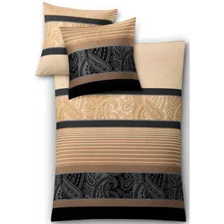 Bettwäsche KLEINE WOLKE "Cambridge in Gr. 135x200 oder 155x220 cm", beige, B/L: 135cm x 200cm, 1 Stk., 1 Stk., Mako-Satin, B/L: 80cm x 80cm, 2, Mako-Satin, Obermaterial: 100% Baumwolle, Bettwäsche, Bettwäsche, gestreifte Bettwäsche aus Baumwolle, Bettwäsche mit Paisley-Design