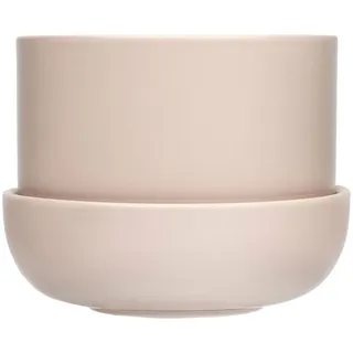 Iittala Nappula Blumentopf mit Untertasse aus Keramik in der Farbe Beige, Maße: 17cm x 17cm x 13cm, 1059790