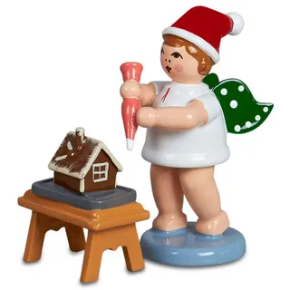 Bäckerengel engel mit Tortenspritze und Pfefferkuchenhaus mit Mütze Höhe 6cm NEU