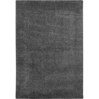 andiamo Teppich Chia hochwertiger Teppich Wohnzimmer oder Schlafzimmer mit 30mm Florhöhe - einfarbiger Wohnzimmerteppich 120 x 170 cm anthrazit