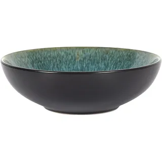 HOME DECO FACTORY, KA0435, Elegant Soup Plate in Durable Ceramic, Modern Design, Ideal for Soup and Dishes, Easy to Maintain, 185 cm, Green and Black