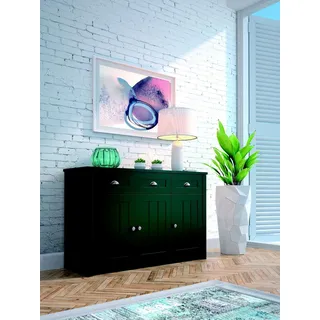 Landhaus Grün Kommoden aus Holz Sideboard Anrichte Hochschrank Kommode Anrichte - Grün