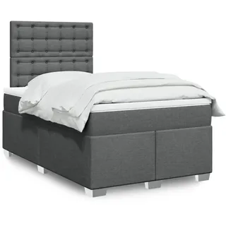 Langlebige Boxspringbett mit Matratze Dunkelgrau 120x200 cm Stoff Gästebett mit Lattenrost Möbel8961174 - Grau