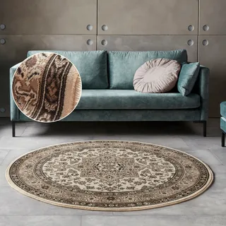 Nouristan Mirkan Kurzflorteppich Ø 160 cm Beige