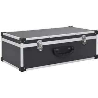 vidaXL CD Koffer für 80 CDs mit 2 Schlüsseln DJ Case Box Alukoffer Aufbewahrungsbox Transportbox Sortimentskoffer Aluminium ABS Schwarz DVD